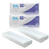 Depil Bella Bundle - 200 Non-Woven Cloths, 400 Eyebrow Wax Strips, 200 Wooden Wax Sticks, and Purple Plastic Case