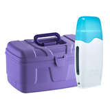 Depil Bella Bundle - 3 Non-Woven Cloths, Automatic Warmer Device, and Purple Plastic Case