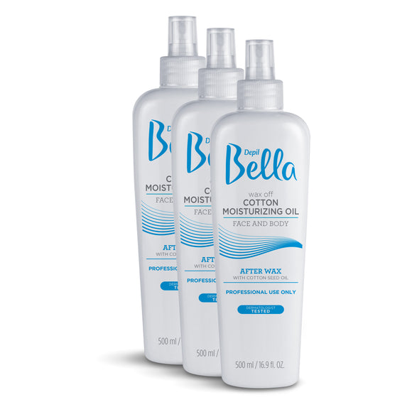 Depil Bella Post Waxing - Oil Moisturizing Remover with Cotton Seed Oil 500 ml (3 Unit Offer) - thewaxline.com