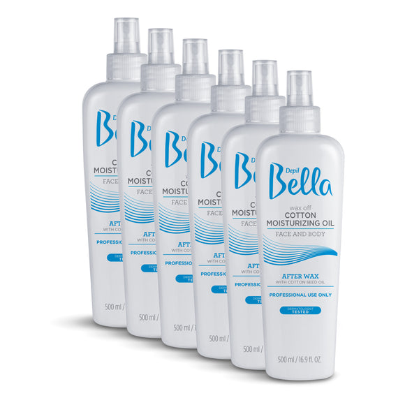 Depil Bella Post Waxing - Oil Moisturizing Remover with Cotton Seed Oil 500 ml (6 Unit Offer) - thewaxline.com