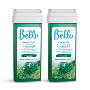 Depil Bella Roll-On Algae with Peppermint Wax Cartridges 3.52Oz (2 Units Offer) - thewaxline.com