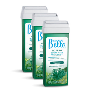 Depil Bella Roll-On Algae with Peppermint Wax Cartridges 3.52Oz (3 Units Offer) - thewaxline.com