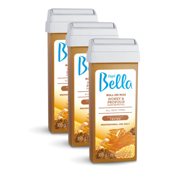 Depil Bella Roll-On Honey with Propolis Wax Cartridges 3.52Oz (3 Units Offer) - thewaxline.com