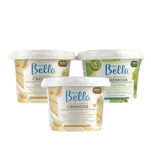 Kit Depil Bella Creamy Hard Microwave Wax 2 White Chocolate 1 Green Fruits - thewaxline.com